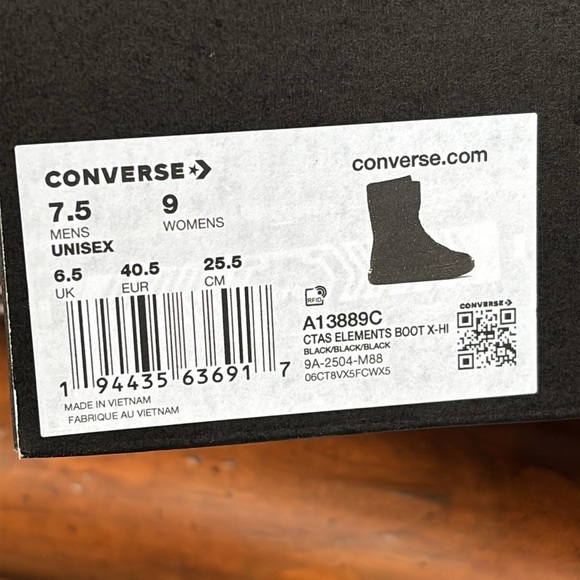 Brand New Converse Chuck Taylor All Star Elements Boot X-Hi Top Black Lace Up - Picture 16 of 16